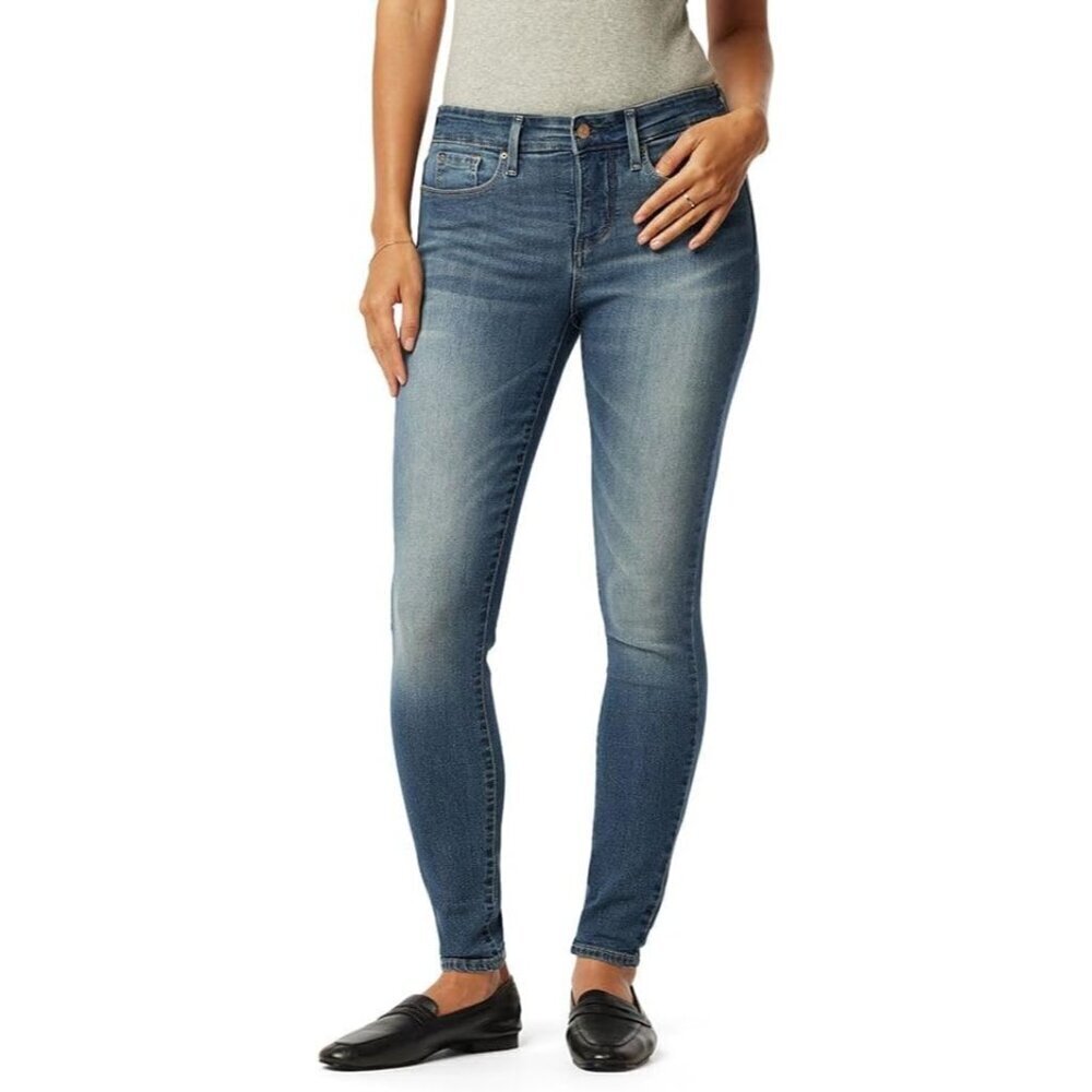 Women's Skinny Jeans Stretch Denim Mid-Rise Plus Size Tummy Control